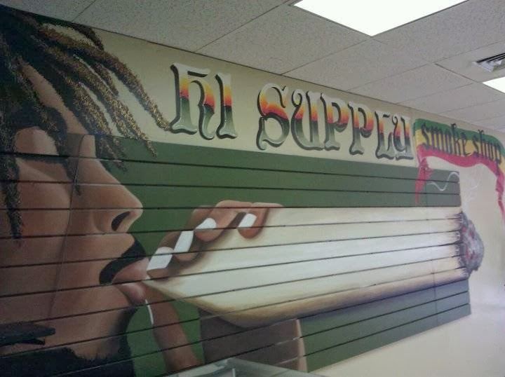 The Hi Supply mural painted inside the shop